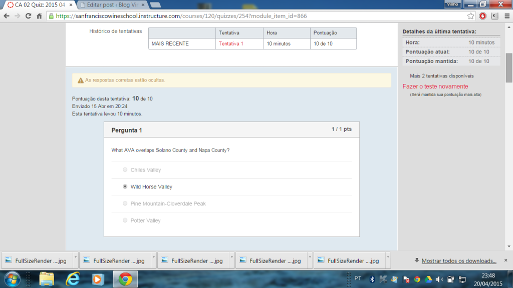 Semanalmente é realizado um teste. É necessário obter 70% de acertos para mudar de módulo. Três tentativas são permitidas.