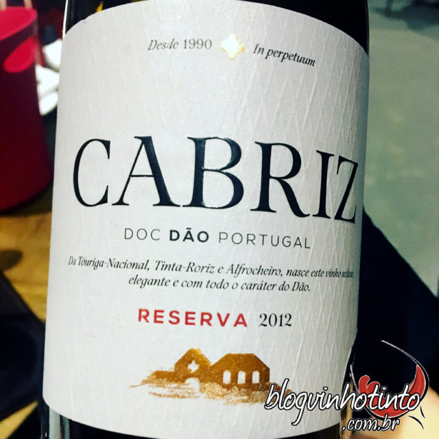 Cabriz Reserva 2012(Dão), com Touriga Nacional, Tinta Roriz e Alfrocheiro