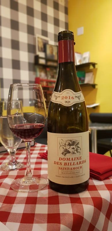 Saint Amour Domaine des Billards 2016 - bastante equilibrado, com acidez bem viva e com boa estrutura tânica