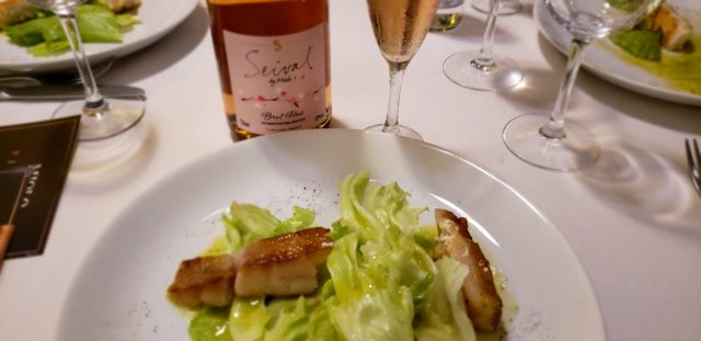 Peixe Marinado com espumante Seival By Miolo Brut Rosé